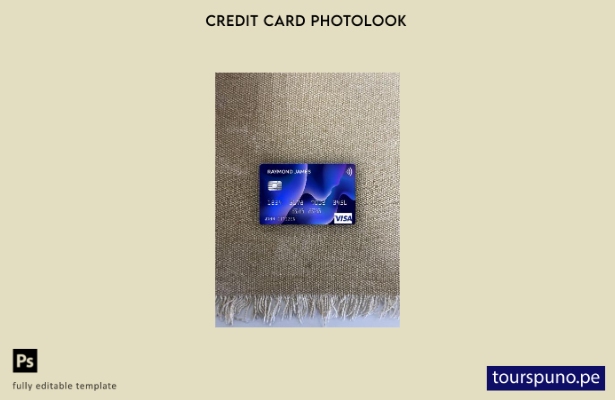 listo para imprimir plantilla frontal de aspecto fotográfico de tarjeta visa Ray